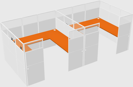 U-shaped cubicle