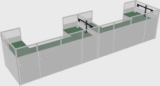U-shaped cubicle