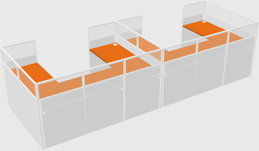 U-shaped cubicle