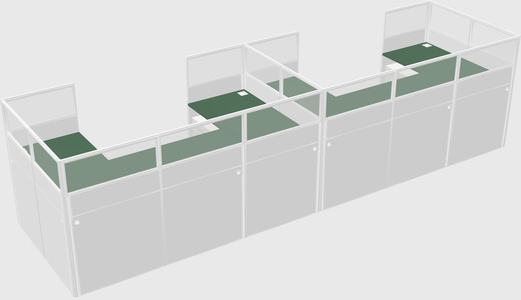 U-shaped cubicle