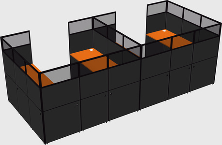 U-shaped cubicle