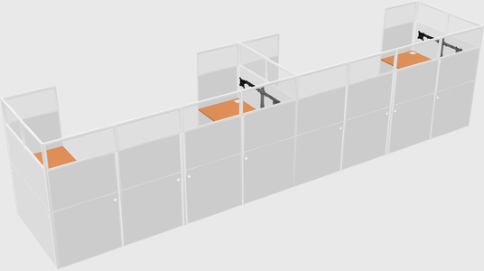U-shaped cubicle