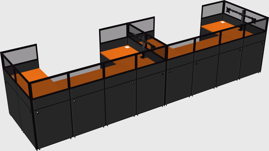 U-shaped cubicle