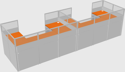 U-shaped cubicle
