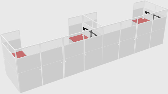 U-shaped cubicle