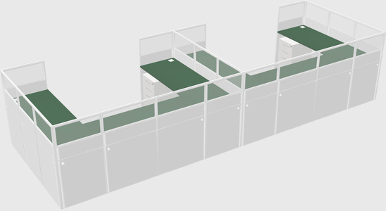 U-shaped cubicle