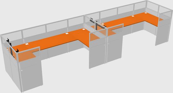 U-shaped cubicle