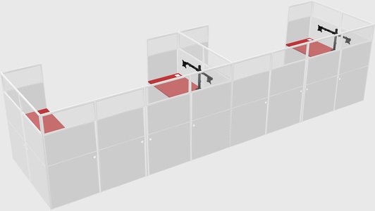 U-shaped cubicle