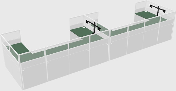 U-shaped cubicle