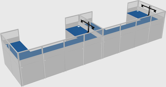 U-shaped cubicle