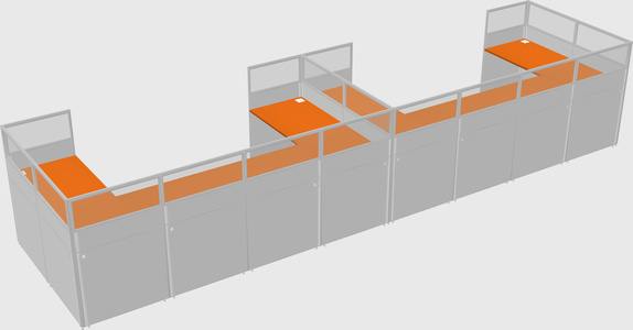 U-shaped cubicle
