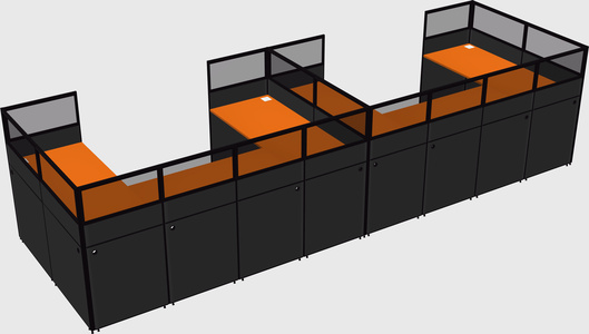 U-shaped cubicle