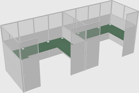 U-shaped cubicle