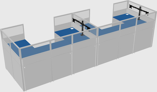 U-shaped cubicle