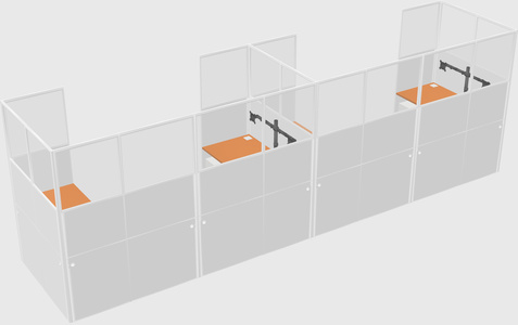 U-shaped cubicle