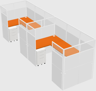 U-shaped cubicle