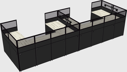 U-shaped cubicle