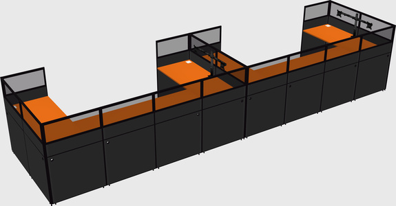 U-shaped cubicle