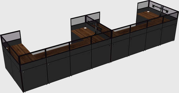 U-shaped cubicle