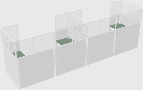 U-shaped cubicle