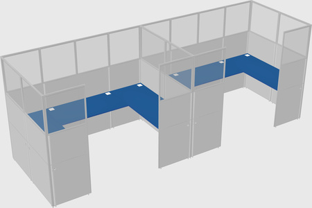 U-shaped cubicle