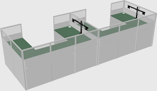 U-shaped cubicle