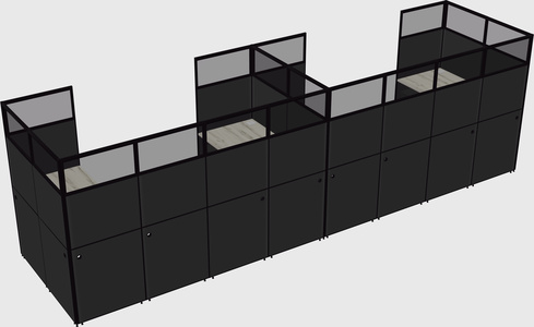 U-shaped cubicle