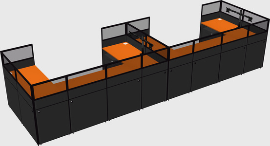 U-shaped cubicle