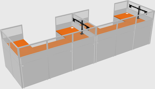 U-shaped cubicle