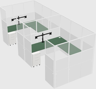 U-shaped cubicle