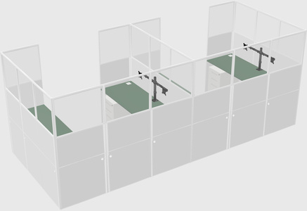 U-shaped cubicle