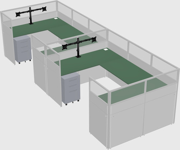 U-shaped cubicle