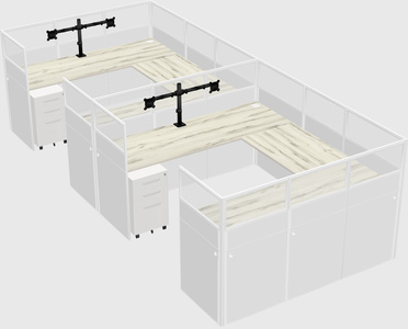 U-shaped cubicle