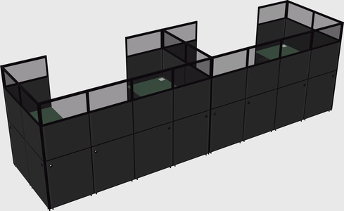 U-shaped cubicle