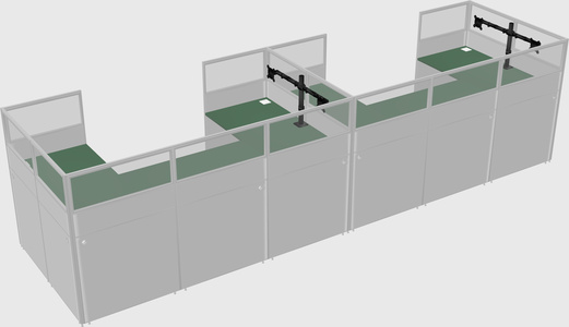 U-shaped cubicle