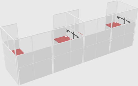 U-shaped cubicle