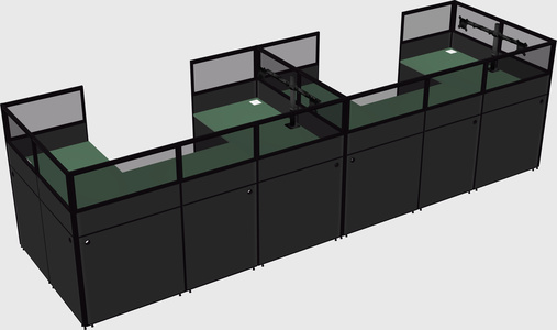U-shaped cubicle