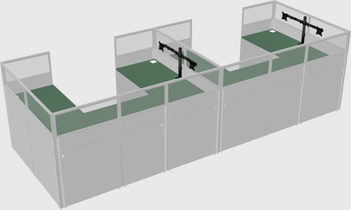 U-shaped cubicle