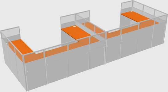 U-shaped cubicle