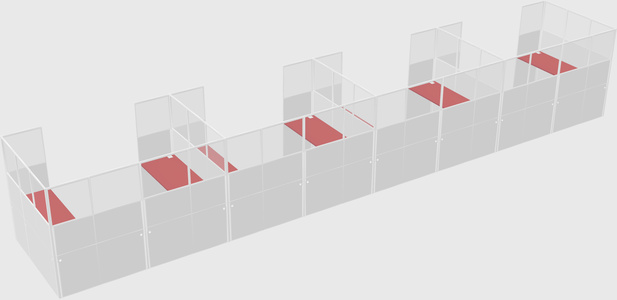U-shaped cubicle