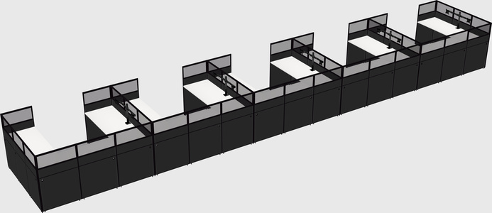 U-shaped cubicle