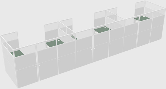 U-shaped cubicle