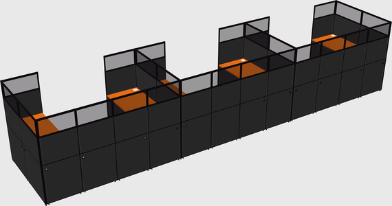 U-shaped cubicle