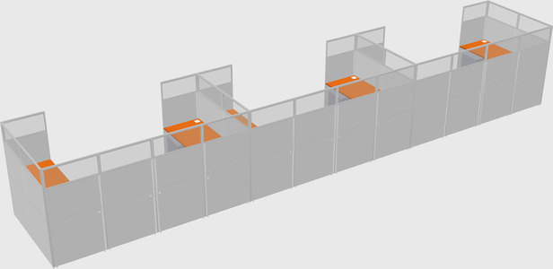U-shaped cubicle