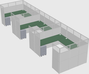 U-shaped cubicle