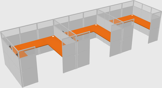 U-shaped cubicle