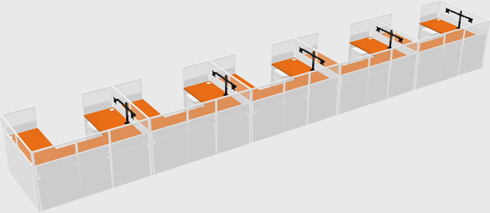 U-shaped cubicle