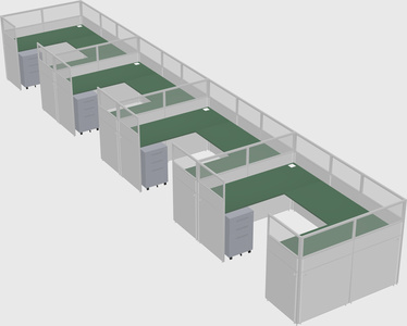 U-shaped cubicle