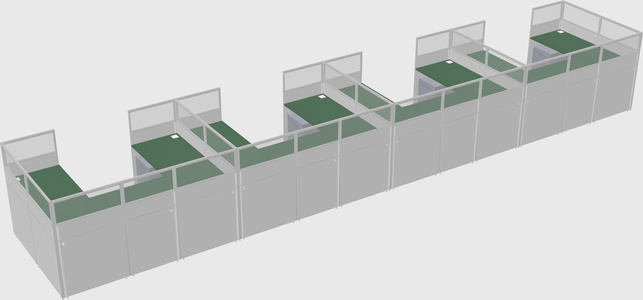 U-shaped cubicle