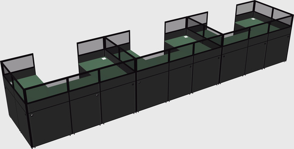 U-shaped cubicle